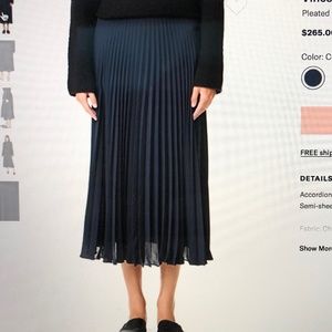 VINCE Pleated Skirt, SZ 2, Coastal Blue